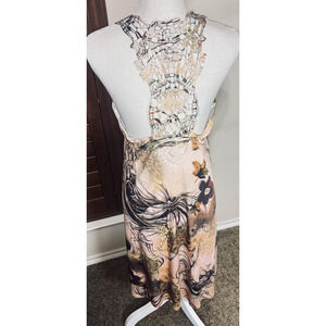 Cristina Love Dress sleeveless Sz XL Racer Lace Back Rhinestone Forest Fairy Y2K